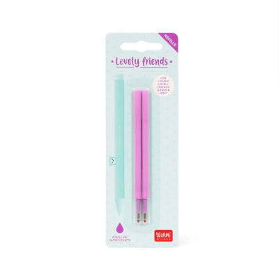 Set Di Due Refill Per Penna Gel - Lovely Friends Viola - Legami