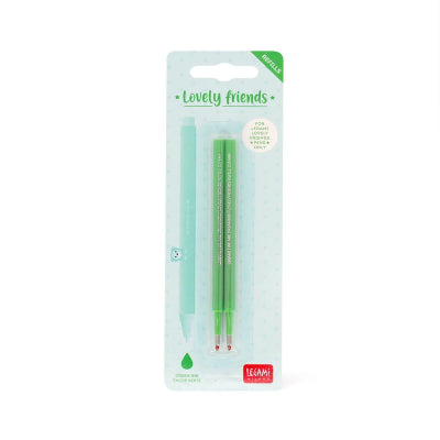 Set Di Due Refill Per Penna Gel - Lovely Friends Verde - Legami