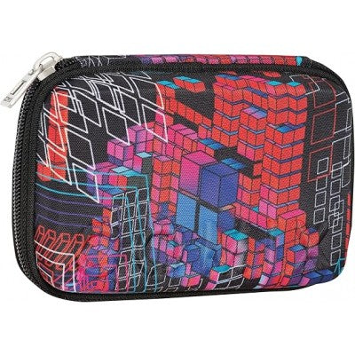 Comix - Astuccio Maxi Zip, Con Penne, Matite E Pennarelli Inclusi, 21x6,5hx14,5 Cm, Nero E Rosso