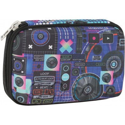 Comix - Astuccio Maxi Zip, Con Penne, Matite E Pennarelli Inclusi, 21x6,5hx14,5 Cm, Blu E Nero