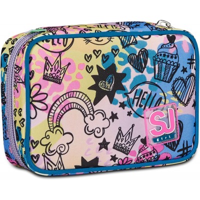 Sj Gang Astuccio Scuola Speed Pad, Rosa, Portapenne Mono Scomparto Con Plance Amovibili E Penne, Matite, Colori