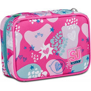 Sj Gang Astuccio Scuola Speed Pad, Rosa, Portapenne Mono Scomparto Con Plance Amovibili E Penne, Matite, Colori