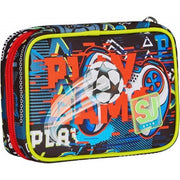 Sj Gang Astuccio Scuola Speed Pad, Rosso, Nero, Funnygoal Portapenne Mono Scomparto Con Plance Amovibili E Penne, Matite, Colori