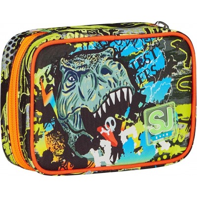 Sj Gang Astuccio Scuola Speed Pad, Verde, Nero, Rexme, Portapenne Mono Scomparto Con Plance Amovibili E Penne, Matite, Colori