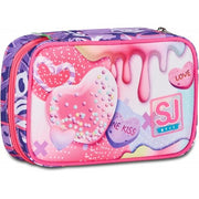 Sj Gang Astuccio Scuola Speed Case, Rosa, Portapenne Mono Scomparto Con Plance Amovibili E Penne, Matite, Colori