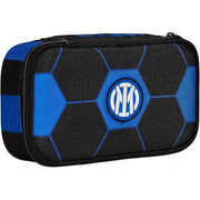 Seven Astuccio Quick Case - F.c. Inter Calcio - Nero Blu - Scomparto Completo Di Matite, Penne E Pennarelli