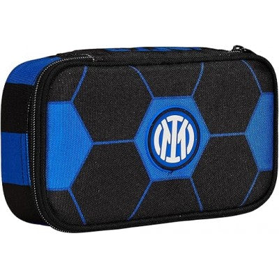Seven Astuccio Quick Case - F.c. Inter Calcio - Nero Blu - Scomparto Completo Di Matite, Penne E Pennarelli