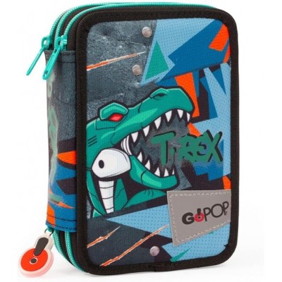 Go Pop Astuccio Triplo, Completo Di Set Cancelleria, 3 Scomparti, Per Scuola Elementare E Medie