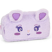 Mofu Mofu - Astuccio Busta Portatutto Ufficiale Con Pratica Chiusura A Zip E Dettagli Fluffy, 22x5hx12 Cm, Lilla