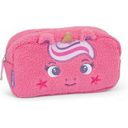 Mofu Mofu - Astuccio Busta Portatutto, Con Pratica Chiusura A Zip E Dettagli Fluffy, 22x5hx12 Cm, Fucsia