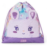 Mofu Mofu - Sacca Coulisse, Compatta E Versatile, Ideale Per Palestra, Scuola, Viaggi, Portamerenda, 34x42 Cm, Lilla