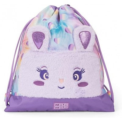 Mofu Mofu - Sacca Coulisse, Compatta E Versatile, Ideale Per Palestra, Scuola, Viaggi, Portamerenda, 34x42 Cm, Lilla
