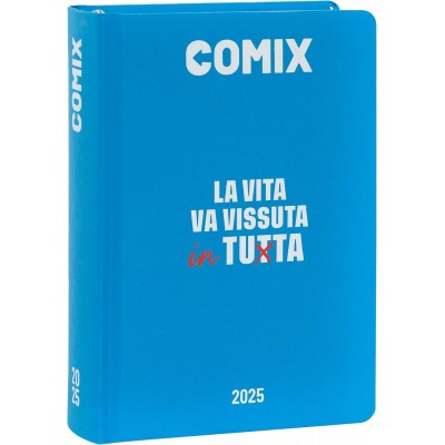 Comix - Diario Scuola 2024-2025 Mignon Giornaliero, Con Copertina Rigida, Ideale Per La Scuola Superiore, 9x12.5h Cm, Azzurro