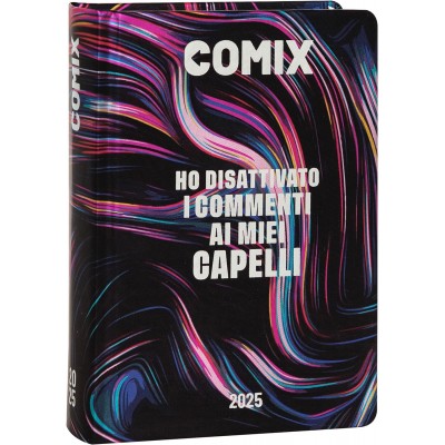Comix - Diario Mini Giornaliero 16 Mesi, 2024-2025 Con Copertina Rigida, M11x15.3h Cm, Nero