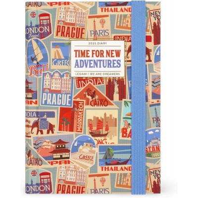 Legami - Agenda Giornaliera 2025, 12 Mesi Small Fotografica, Gennaio 2025-dicembre 2025, 9,5 X 13,5 Cm, Travel Stickers