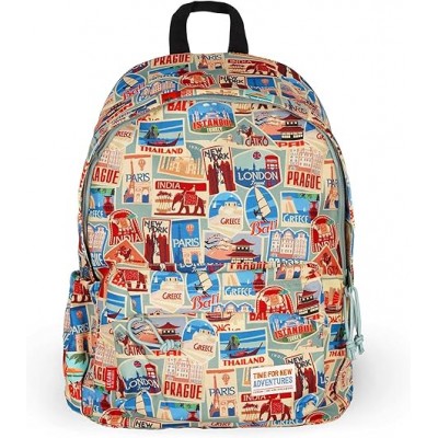 Legami - Zaino Viaggio Scuola 32 L, My Backpack, Foderato E Imbottito, 35 X 45 X 20 Cm - Travel Stickers