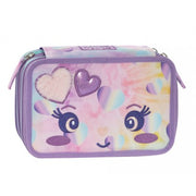 Astuccio 3 Zip Mofu Mofu Gatto Lilla