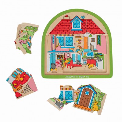 Puzzle Arcuato In Legno Temi Casa O Fattoria - Bigjigs Toys