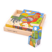 Puzzle Cubi In Legno "animali Della Fattoria" - Bigjigs Toys