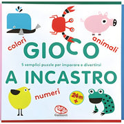 Gioco A Incastro Colori, Numeri, Animali - 5 Semplici Puzzle