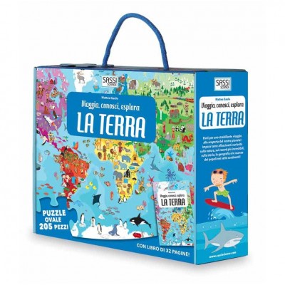 Viaggia, Conosci, Esplora La Terra, Con Puzzle 205pz – Sassi Science