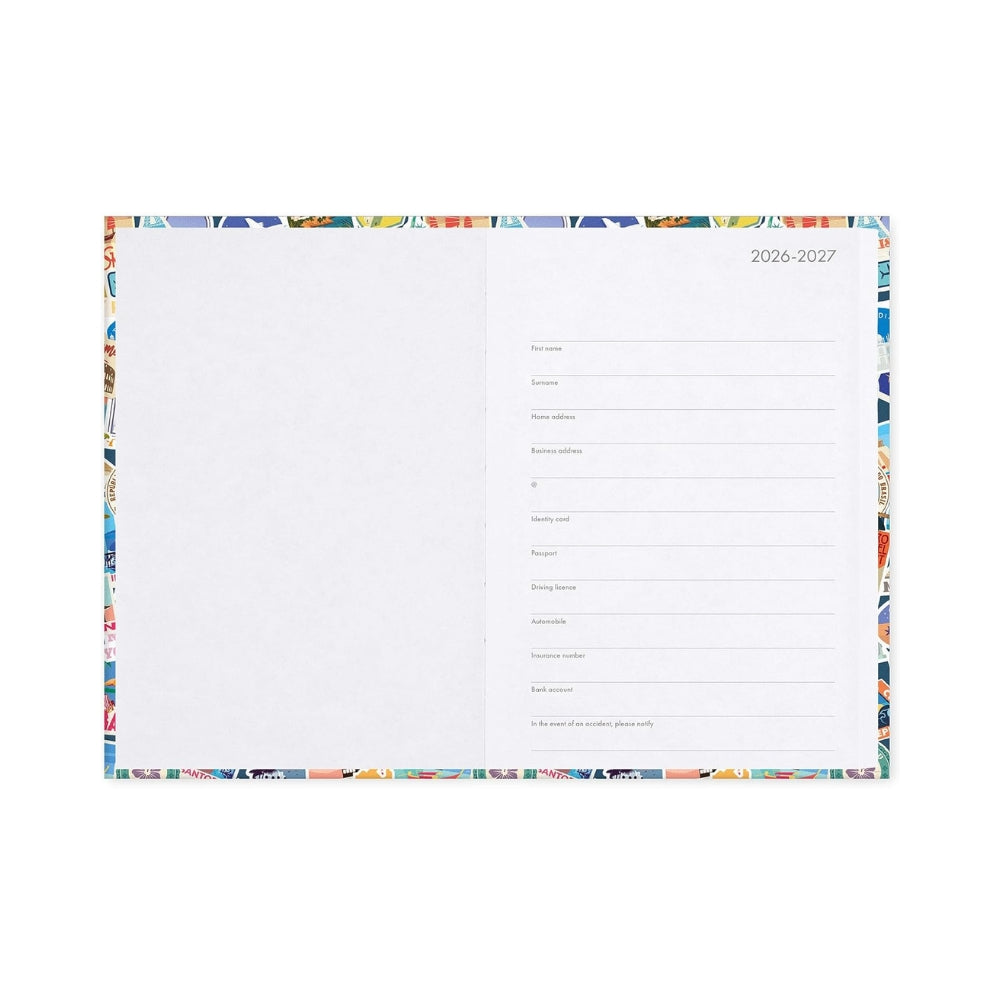 Agenda Giornaliera Medium 16 Mesi Settembre 2026 – Dicembre 2027 Legami Travel Stickers