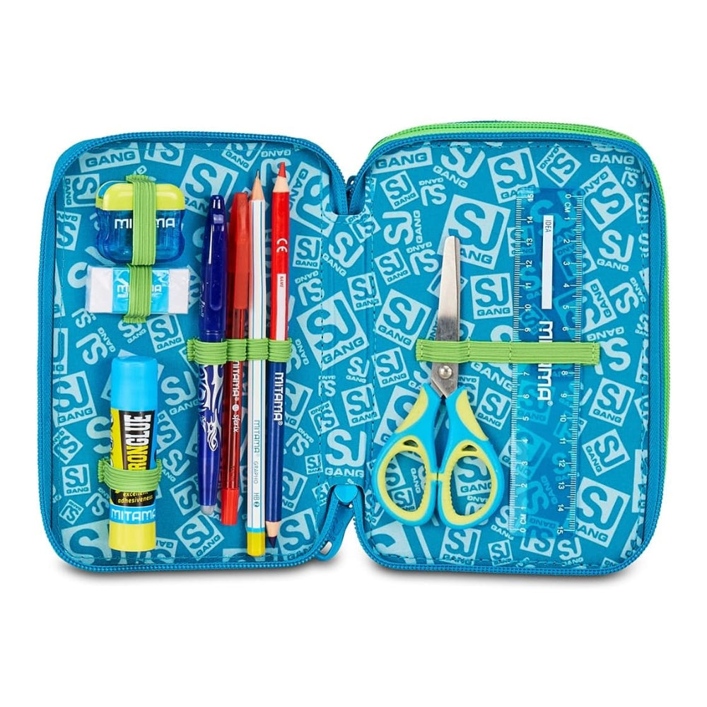 Astuccio Completo 3 Zip SJ Gang Air Tiger - Blu/Lime