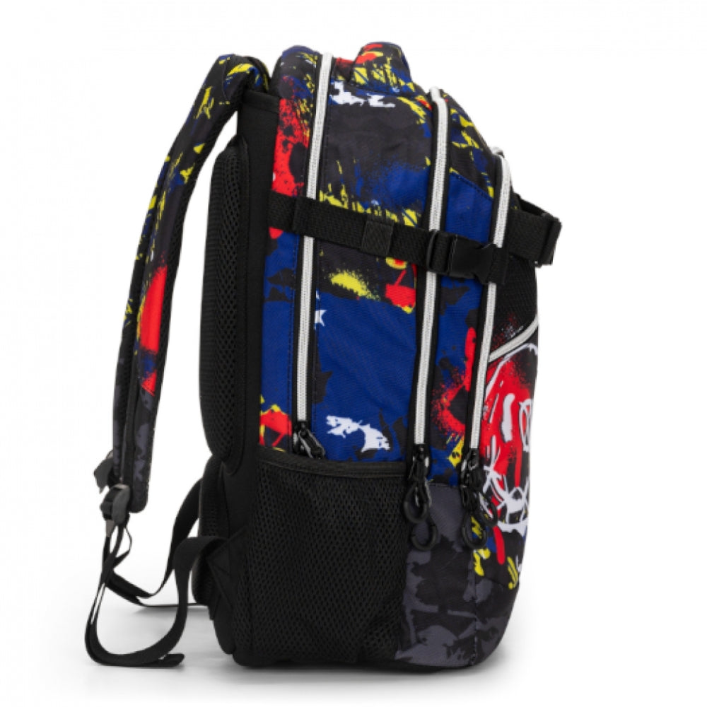 Zaino Organizzato Comix WBS Skull – Nero/Rosso