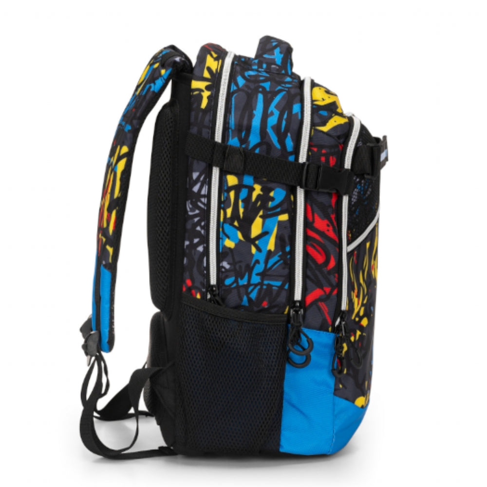 Zaino Organizzato Comix WBS Graffiti – Nero/Blu