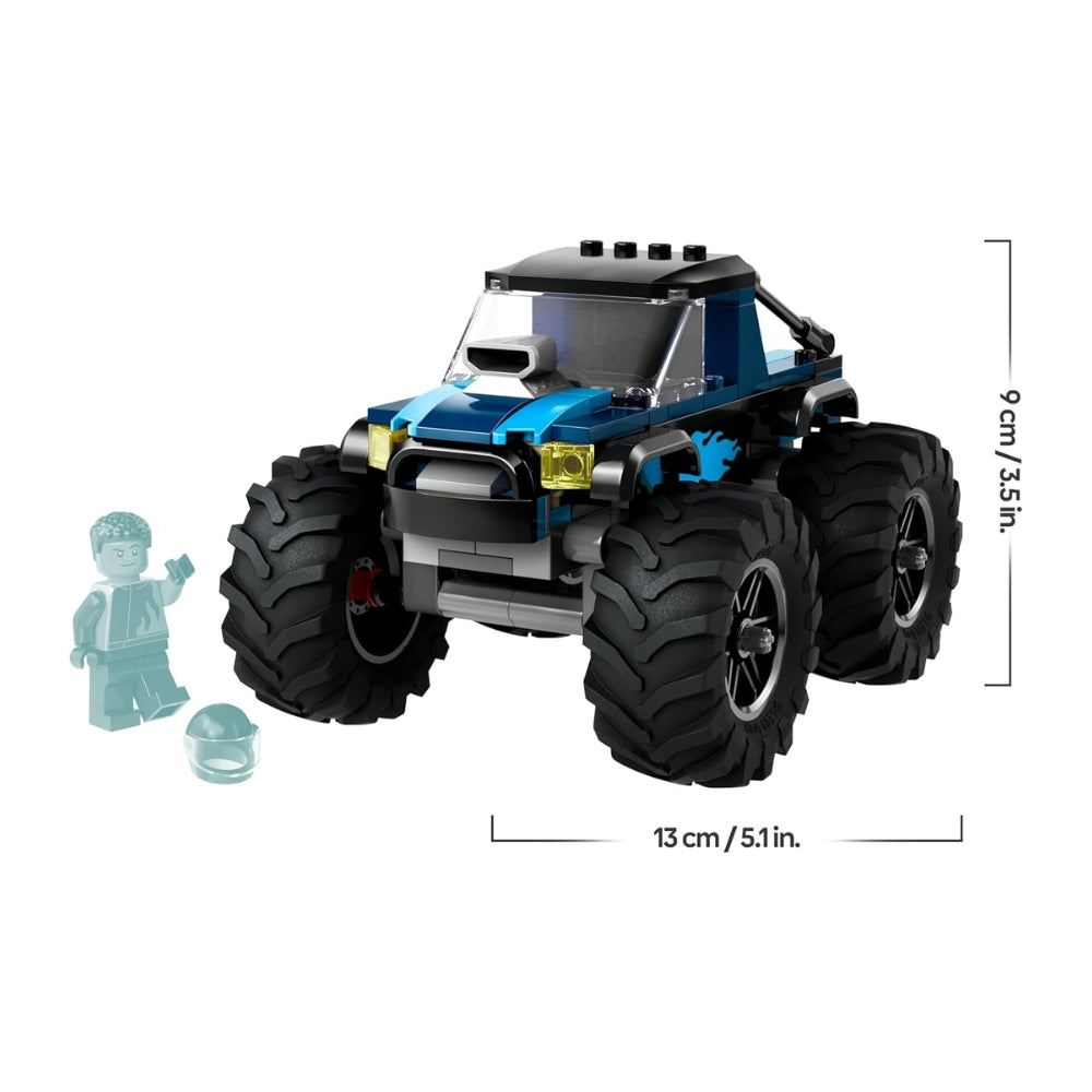 LEGO City Monster Truck Blu, Giocattolo Fuoristrada Off-Road da Costruire, Giochi per Bambini e Bambine da 5 Anni in su con Costruzioni, Regalo Divertente con Minifigure del Pilota del Veicolo 60402