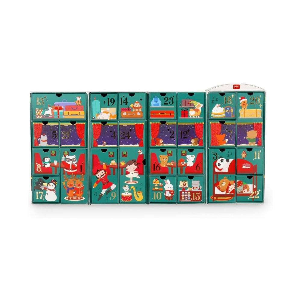 Legami – Calendario dell’Avvento 2025 | 24 Sorprese con Penna Cancellabile in Edizione Limitata, Riutilizzabile e Decorato con Lamina e Glitter