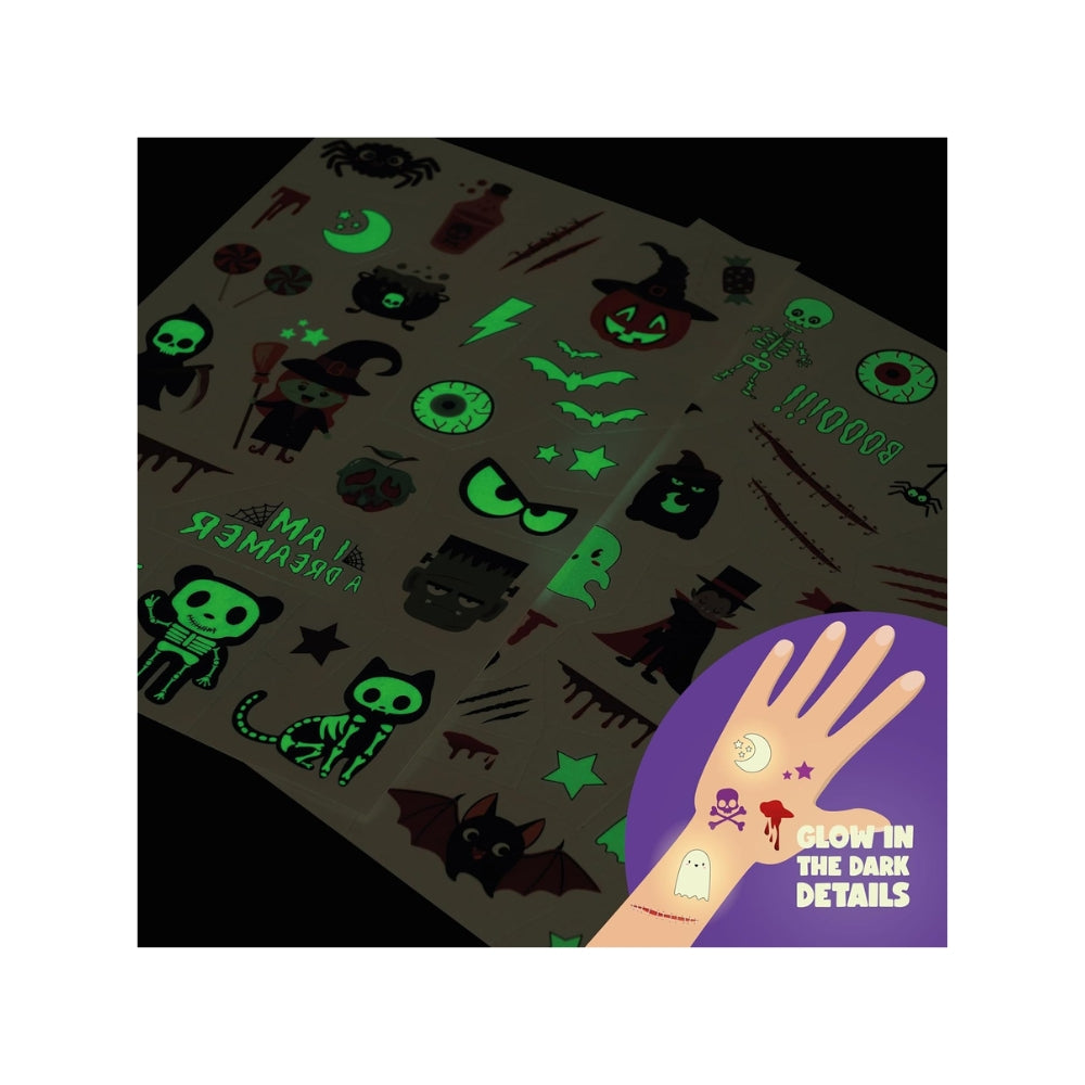 Legami – Tatuaggi Temporanei Bambini Halloween | Brillano al Buio, Resistenti all’Acqua e al Sudore, Facili da Applicare e Dermatologicamente Testati