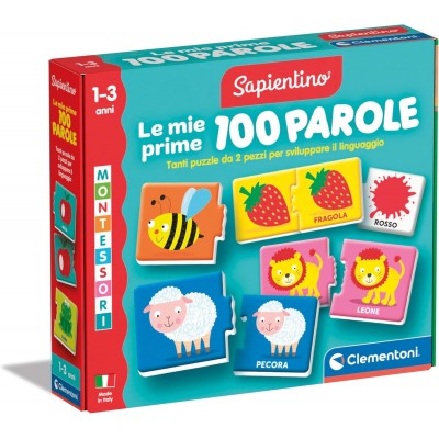Sapientino Montessori Le Mie Prime 100 Parole Puzzle, Flashcards - Clementoni