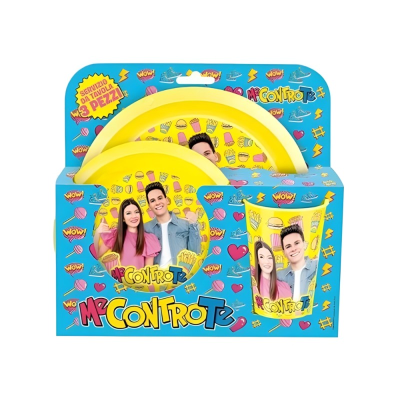 Set Pappa 2 Piatti Tondi + Bicchiere In Plastica - Me Contro Te