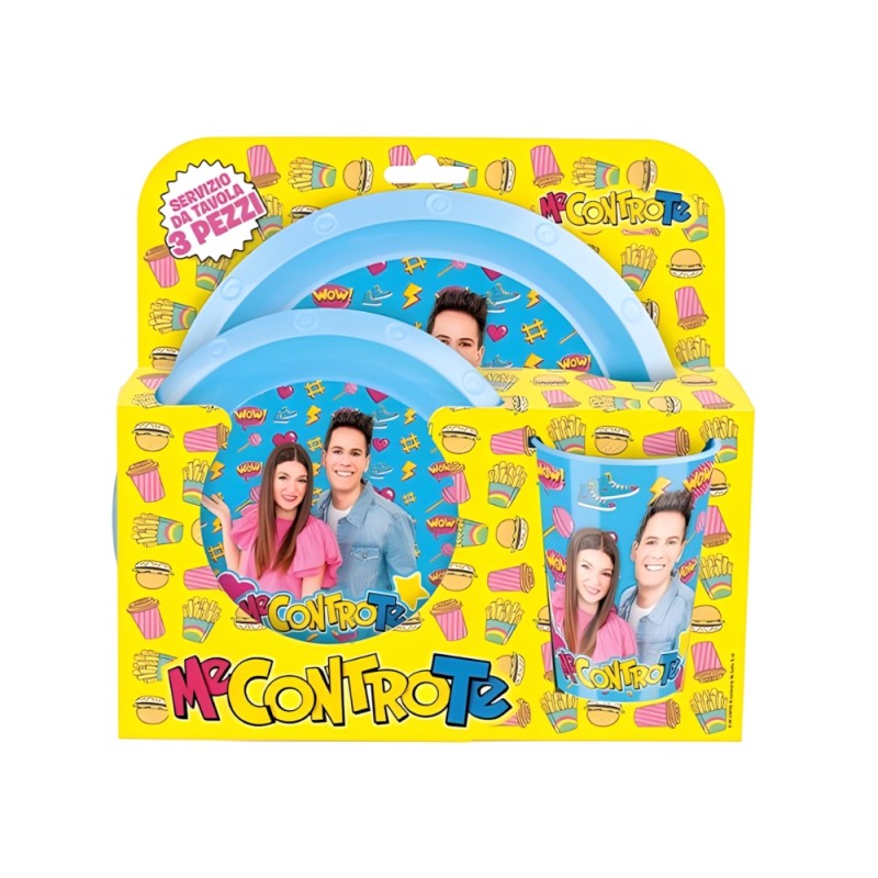Set Pappa 2 Piatti Tondi + Bicchiere In Plastica - Me Contro Te
