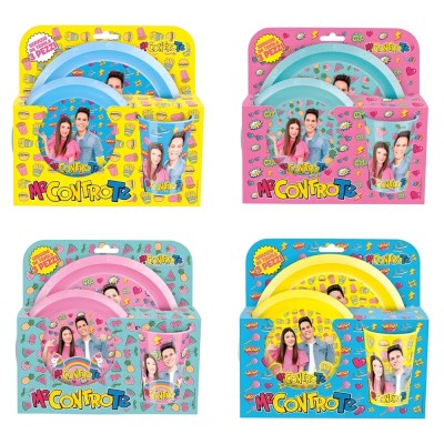 Set Pappa 2 Piatti Tondi + Bicchiere In Plastica - Me Contro Te