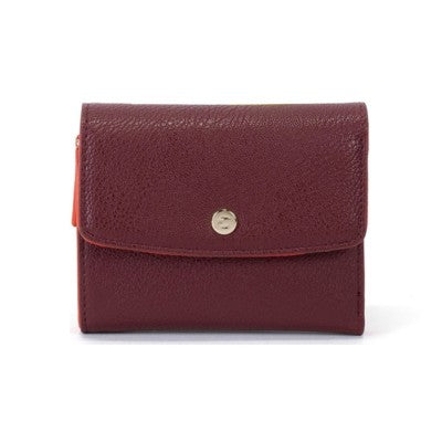 Portafoglio Piccolo Con Patta Colorful Prugna | Campo Marzio