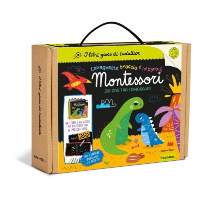 Ludattica - Zig-zag Tra I Dinosauri! Ediz. A Colori. Con 2 Lavagnette Double-face + 6 Gessetti Colorati + Cancellino