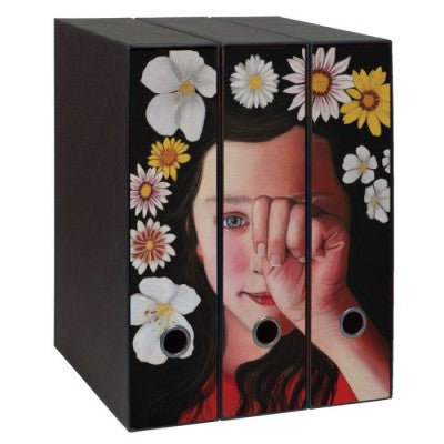 Set 3 Raccoglitori Image Donne - Fiori Di Rinascita - Formato Protocollo - Dorso 8 Cm