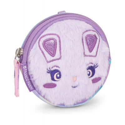 Mofu Mofu - Portamonete, Con Pratica Chiusura Zip, Ideale Per Riporre Monete E Altri Piccoli Oggetti, 9x3 Cm, Lilla