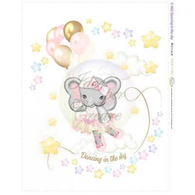Pannello Copertina Pile E Cotone Bimba Elefante Dancing In The Sky