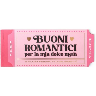 Legami - Blocchetto Da 24 Voucher, 20,3x8,2 Cm, In Carta, Buoni Romantici