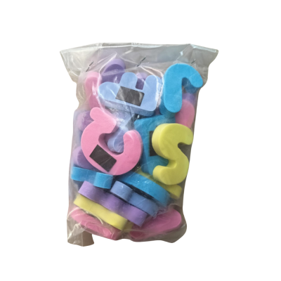 Sacchetto 26 Lettere/numeri Magnetiche Colori Pastello Cm 5 - Cwr T300/3