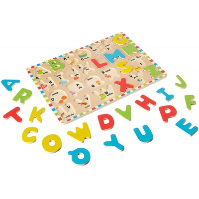 Puzzle Ad Incastro Lettere In Legno (inglese) - Bigjigs Toys