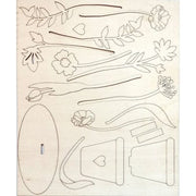 Vaso Con Fiori A Stelo In Legno Cm 31x25 Spess. 3 Mm Renkalik