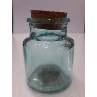 Barattolino Vetro Colorato Con Tappo Sughero – Blu
