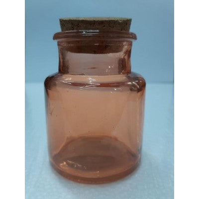 Barattolino Vetro Colorato Con Tappo Sughero – Arancione