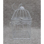 Gabbietta Quadrata In Metallo Bianco