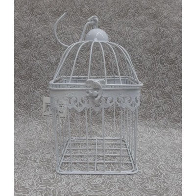 Gabbietta Quadrata In Metallo Bianco