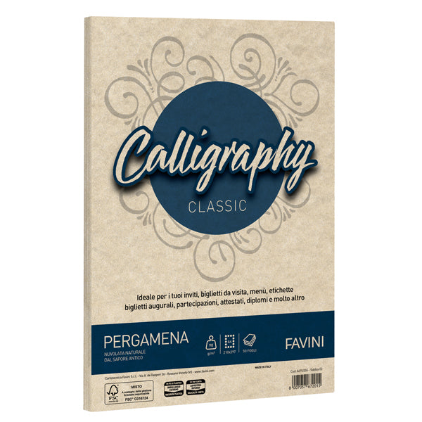 Carta Calligraphy Pergamena - A4 - 90 gr - Favini - conf. 50 fogli
